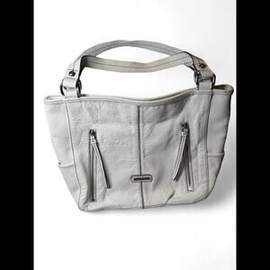 Etienne Aigner Stella Women’s Leather Logo Tote Ivory Shoulder Bag